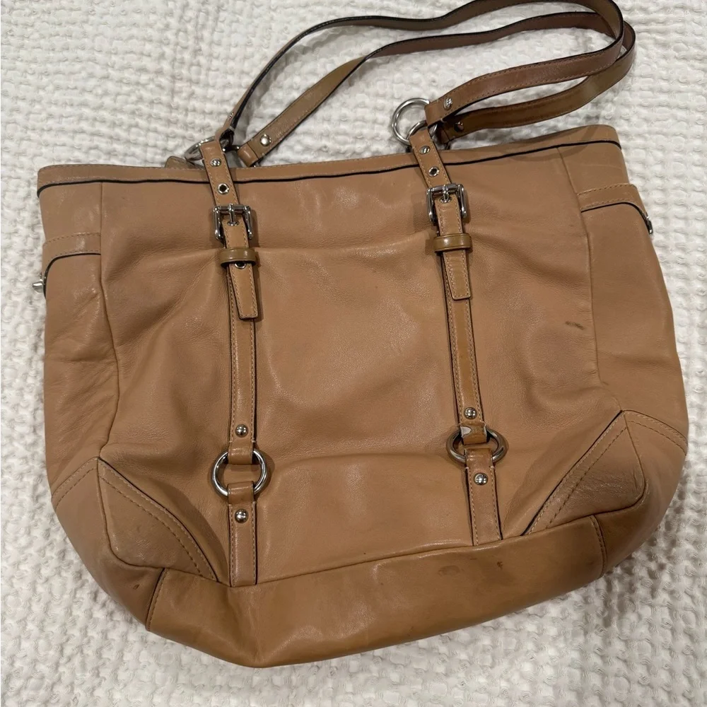 Coach Tan Leather Tote Bag